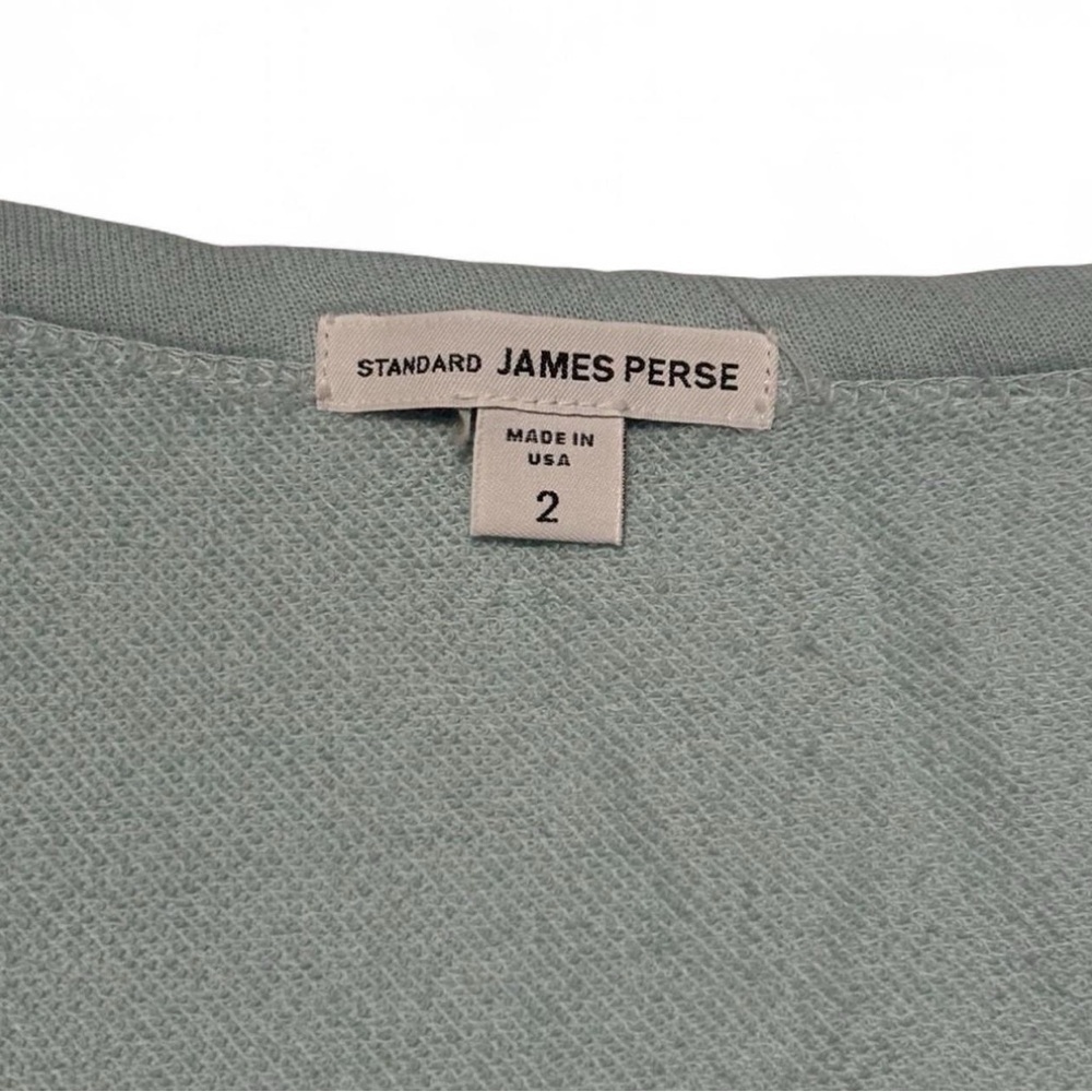James Perse T-Shirt Sz 2 Boxy Fit French Terry Light Blue Casual Tee USA Made - Picture 3 of 5